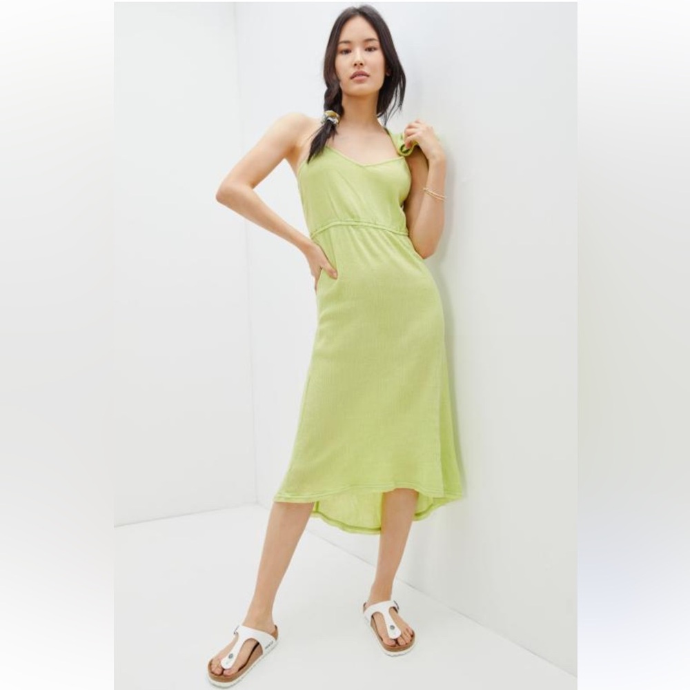 Daily Practice by Anthropologie Green Cotton Midi Dress Size Medium